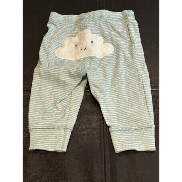 Carter's Other - Carter’s 3 Month Baby Joggers Green Striped with Cloud on the Booty